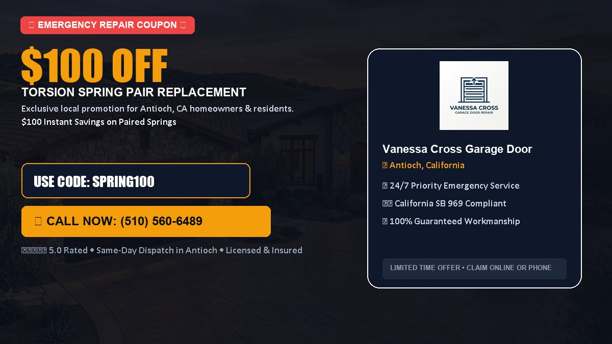 $100 OFF Heavy-Duty Torsion Spring Pair Replacement in Antioch, CA